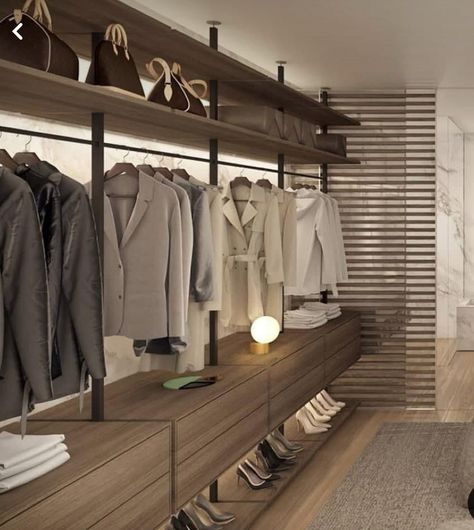 Exposed Wardrobe Open Closets, Open Walk In Closet, Closet And Bathroom Combo, Room Interior Colour, Tub Design, Dressing Room Closet, Bedroom Cupboards, Closet Design Layout, Wardrobe Door Designs