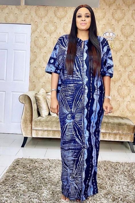 Adire Bubu Gown Styles, Adire Styles For Ladies, Adire Gown Styles, Kaftan Styles For Ladies, Maxi Dress Ideas, Kente Dresses, Adire Styles, African Dress Styles, African Maternity Dresses