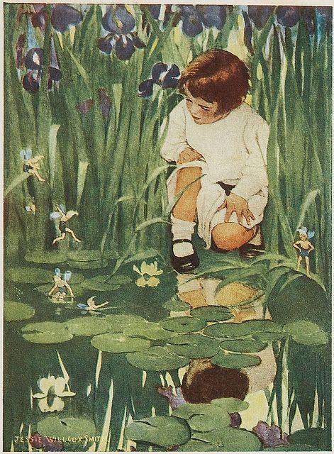 Jessie Willcox Smith, To Wonderland, Fairy Pools, Membership Site, Online Books, Arte Fantasy, Fairy Art, Childrens Illustrations, Children's Book Illustration