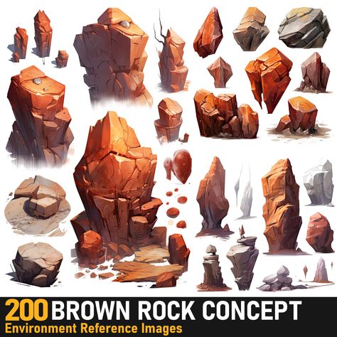 Stone Concept Art, Stylized Rock, Cheese Game, Photography Studio Decor, Rock Cliff, Stone Game, Game Animation, Concept Draw, Props Concept