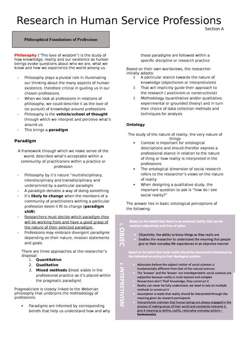 Research Methodologies Notes - Research in Human Service Professions Section A Philosophical - Studocu Human Services Degree, How To Study For Sociology, Humanities Career Options, Research Methods Sociology, Human Rights Law, Declaration Of Human Rights, Empirical Research, Associate Degree, School Study Ideas