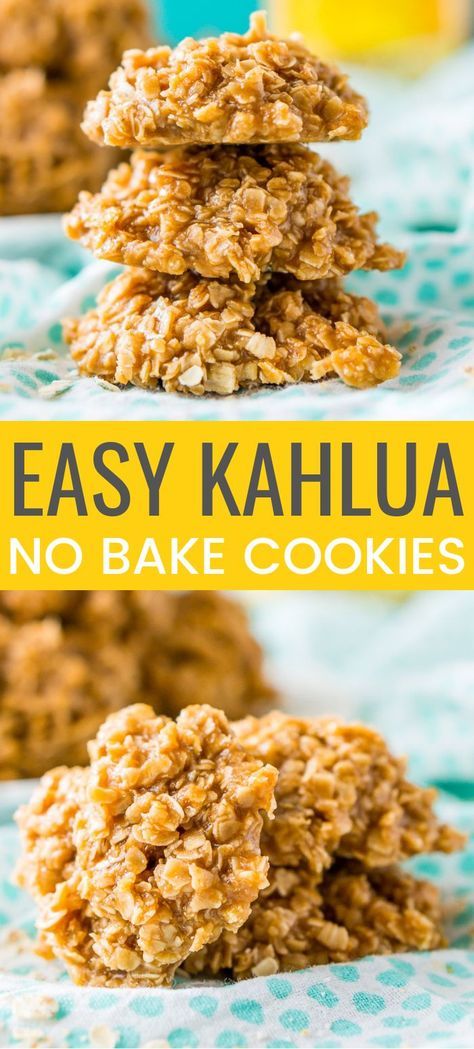 Boozy Baking, Best No Bake Cookies, Kahlua Recipes, Easy No Bake Cookies, Bake Easy, Alcoholic Desserts, Coffee Liqueur, Boozy Desserts, Cookies Easy