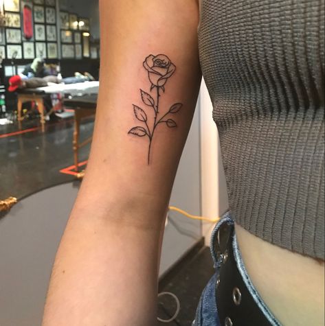 Rose On Bicep Tattoo, Rose Tattoo On Inner Arm, Rose Tattoo Inside Arm, Rose Bicep Tattoos For Women, Inner Arm Rose Tattoos For Women, Boho Rose Tattoo, Inner Tricep Tattoo Women, Rose Inner Arm Tattoo, Rose Tattoo On Bicep