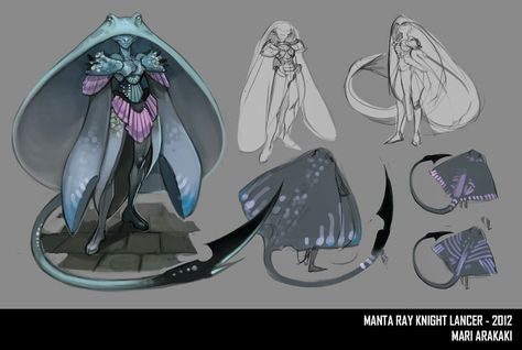 Manta Ray Character, Manta Ray Design, Manta Ray Mermaid, Manta Ray Character Design, Manta Ray Oc, Mushroom Head, Sea Dweller, Alien Concept Art, Monster Concept Art