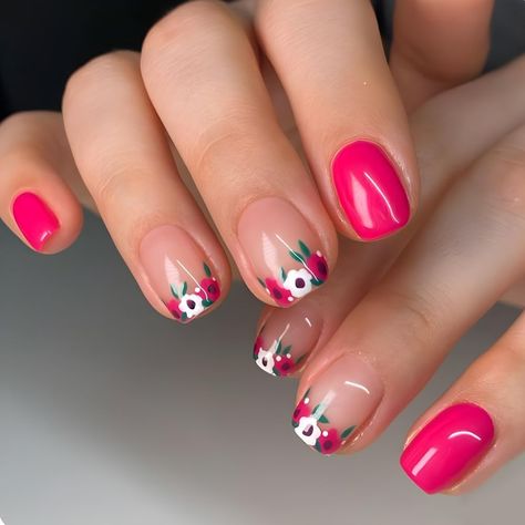 Manicure Diy, Flower Nail Designs, Style Français, Fake Nails With Glue, Nail Forms, Stick On Nails, False Nail, Diy Manicure, Artificial Nails