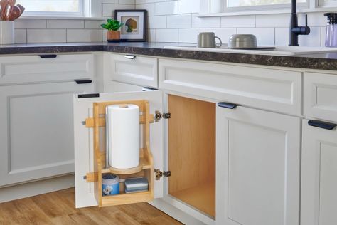 Paper towel problems? We've got the solution! 

Keep your countertops clear and your paper towels in reach with our Sink Base Paper Towel Holder. This door-mounted rack was designed for 36" sink base cabinets and features a lower shelf for additional storage space and a simple design that makes replacing your paper towel roll easier than ever. 

#revashelf #papertowelholder #cabinetaccessories Lower Kitchen Cabinet Ideas, Rev A Shelf, Kitchen Paper Towel, Kitchen Paper, Cabinet Style, Cabinet Accessories, Towel Storage, Shelving Systems, Step Ladder