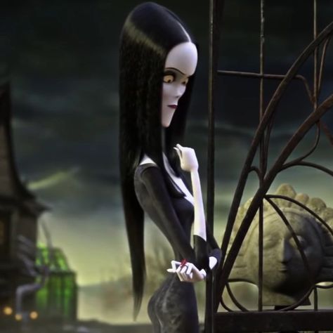 Morticia Addams Animated, Morticia Addams Icon, Spooky Women, Dark Cartoon, Beautiful Monster, Disney+ Icon, Morticia Addams, Adams Family, Corpse Bride