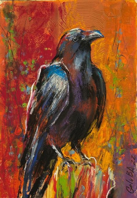 DPW What's New - Affordable Original Fine Art and Artist Websites Acrylic Crow Painting, Crow Painting Acrylic, Paintings On Windows, Bae Tattoo, Raven Painting, Pan Pastels Art, Easy Watercolor Paintings, Birds Artwork, Crows Drawing