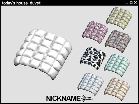 The Sims Resource - today's house set duvet Rustic Pantry, Country Deco, House Clothes, Sims 4 Cc Furniture, Wallpaper Stickers, Vintage Office, House Bed, Table Clock, Animal Skin