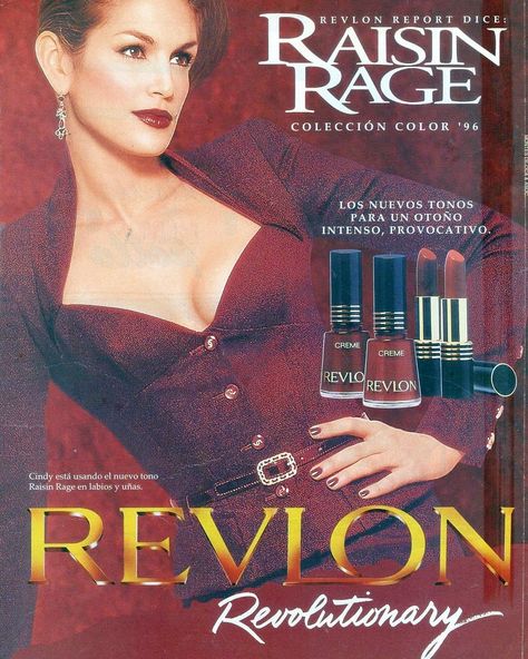 Cindy Crawford Makeup, 2000s Makeup Looks, 90s Beauty, Revlon Cosmetics, Vintage Makeup Ads, Revlon Lip, Beauty Ads, Revlon Lipstick, Makeup Ads