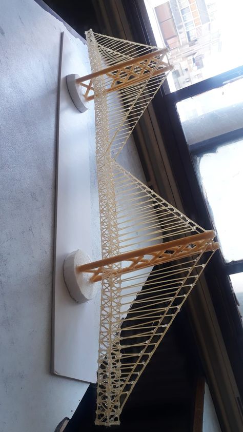 Spaghetti Bridge, Miniature Bridge, Skeleton Puppet, Toothpick Sculpture, Hand Art Projects, Bridge Model, Winter Diy Crafts, Cardboard Model, Creative School Project Ideas