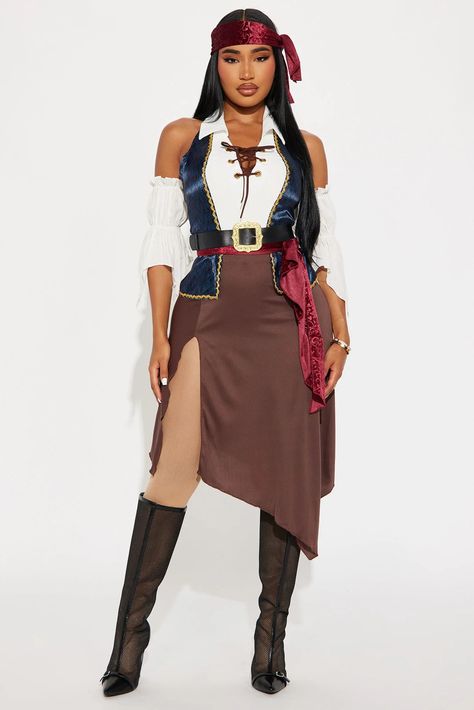 Pirate Dress, Pirate Wench, Wrap Belt, Faux Leather Belts, Handkerchief Hem, Head Wrap, Costumes For Women, Knit Dress, Black Boots