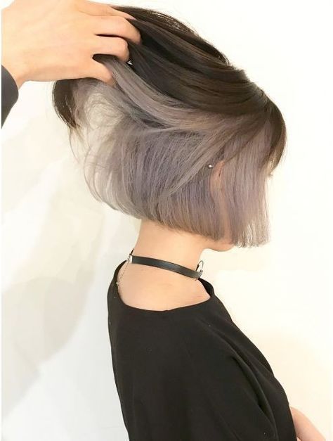 #satrn Silver Grey Hair Color, Color Grey Hair, Grey Hair Color Ideas, Grey Hair Color Silver, Underlights Hair, Bentuk Alis, Hair Streaks, Silver Grey Hair, Short Grey Hair