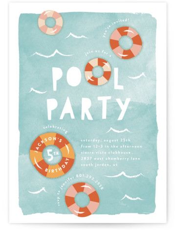 Pool Party Design, Swim Party Invitations, Beach Party Invitations, Pool Party Themes, Pool Party Kids, Pool Party Birthday Invitations, Summer Party Invitations, Pool Party Decorations, Birthday Party Stickers