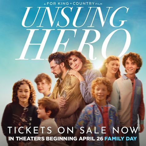 For King and Country Film!  The "Unsung Hero" movie will be in Theaters April 26th.  You can BUY TICKETS today!  This true-to-life movie is definitely one worth seeing.  Documents the journey of Rebecca St. James' musical journey. And her brothers, from the musical duo King & Country, created it!  Plus enter to win a $10 Amazon GC giveaway. Giveaway ends 5/1/24   http://www.mail4rosey.com/2024/04/unsung-hero-movie-in-theaters-april.html #unsungheromovie #unsungMIN  #MomentumInfluencerNetwork Unsung Hero Movie, Sun Crafts, Family Roles, Life Movie, For King And Country, Amazon Giveaway, Perfect Movie, Christian Movies, Hero Movie