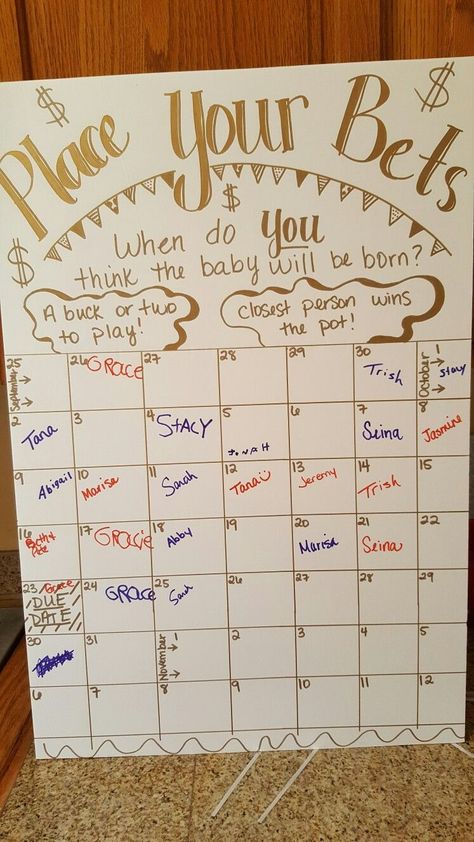 Guess Baby's Due Date Baby Shower Game Baby Shower Games For Large Groups, Diy Baby Shower Games, Toddler Party Games, Unique Baby Shower Themes, Baby Shower Games Unique, Geek House, Baby Due Date, Boy Baby Shower Ideas, Editable Calendar