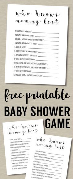 Baby Shower Games Free Printable {Who Knows Mommy Best}. Boy or girl cheap, simple, fun, and easy DIY baby shower game idea. #papertraildesign #girlbabyshower #boybabyshower #babyshower Diy Baby Shower Games, Free Printable Baby Shower Games, Diy Baby Shower Decorations, Who Knows Mommy Best, Trendy Baby Shower Ideas, Free Baby Shower, Baby Shower Brunch, Fun Baby Shower Games, Baby Shower Invitaciones