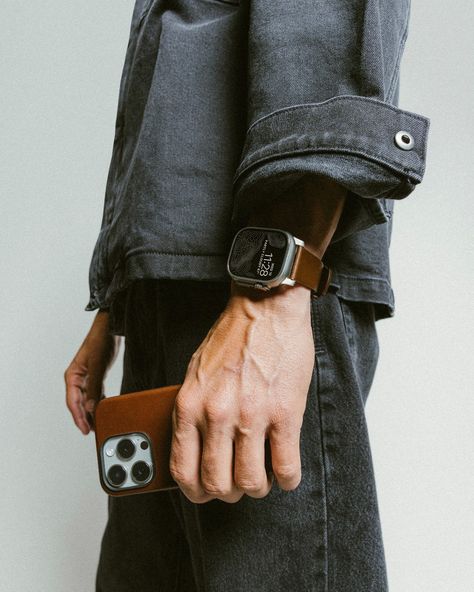 Elevate your Apple Watch with Modern Band. Grab one today. Link in bio. #nomad #nomadgoods #applewatch #adventureon Apple Aesthetic, Product Shots, Apple Design, Apple Watch Faces, Cool Outfits For Men, Watch Faces, Product Photography, Design Style, Life Style