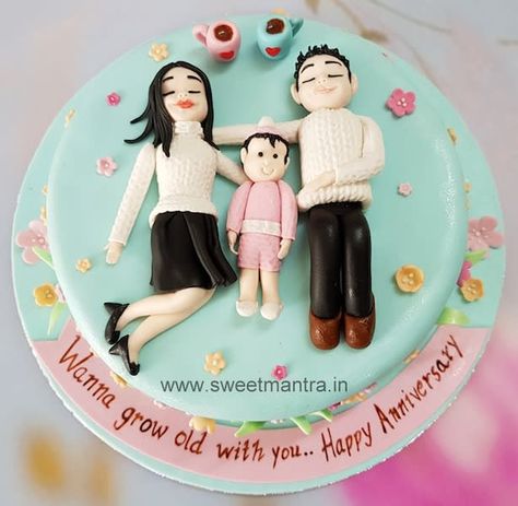 Marriage Anniversary Cake Design, 1st Wedding Anniversary Cake Designs, 1st Anniversary Cake, Marriage Anniversary Cake, Anniversary Cupcakes, Anniversary Cake Designs, Happy Anniversary Cakes, Family Cake, Wedding Anniversary Cakes