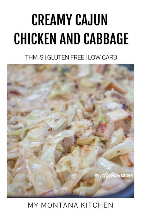 This Creamy Cajun Chicken and Cabbage dish is easy to make and is absolutely delicious. Replace the carb heavy pasta with healthy cabbage, believe me you won't miss it in this keto cabbage recipe! #cajunrecipes #chickendinner #lowcarb Keto Cabbage Recipe, Cajun Alfredo, Low Carb Dinner Easy, Healthy Cabbage, Montana Kitchen, Thm Meals, Creamy Cajun Chicken, Chicken And Cabbage, Cabbage Casserole