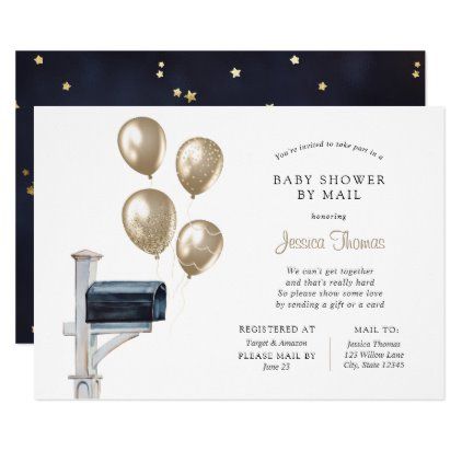 Baby Long Distance Shower by Mail Invitation Bridal Shower By Mail, Painted Mailbox, Baby Shower By Mail Invitation, Shower By Mail Invitation, Baby Shower By Mail, Painted Mailboxes, Virtual Wedding, Shower By Mail, Virtual Baby Shower