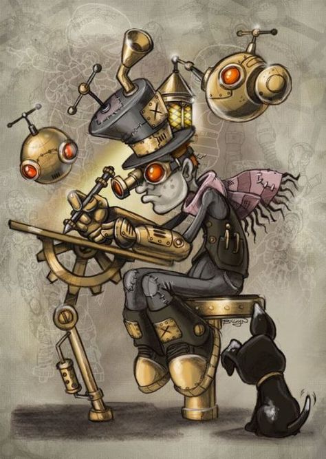 Tim Shumate Illustrations, Steampunk Art Drawing, Steampunk Drawing, Steampunk Robots, Steampunk Illustration, Steampunk Robot, Steampunk Artwork, Steampunk Tendencies, Steampunk Theme