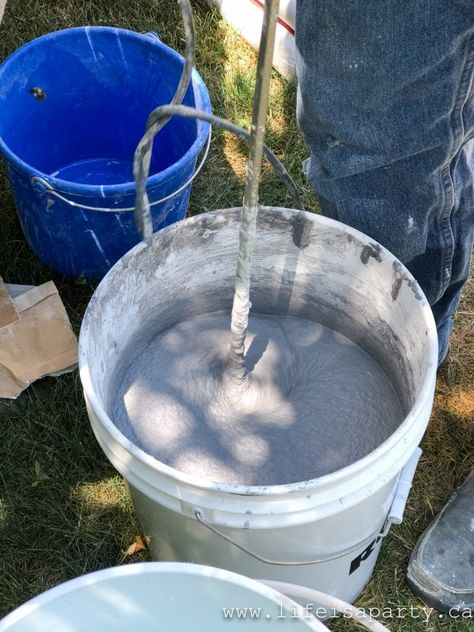 DIY Concrete Outdoor Table - Life is a Party Old Mill Brick, Cement Counter, Diy Concrete Counter, Concrete Counter Top, Concrete Outdoor Table, Castle Gate, Diy Concrete Countertops, Outdoor Patio Table, Concrete Counter