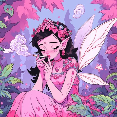 Anime Fairy Aesthetic, Fairy Icons Aesthetic, Fairy Warlock, Fairy Aesthetic Pink, Pfp Single, Pink Purple Aesthetic, Character Pfp, Fairy Pfp, Dnd Druid