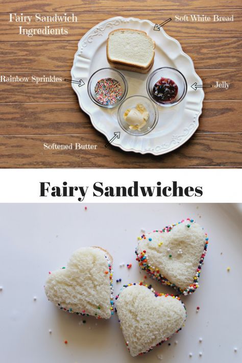 Fairy Sandwiches | The Perfect Snack for Little Kids Fairy Bread Sandwich, Mini Birthday Treats, Fun Afternoon Snacks, Tea Party Sandwiches For Kids, Bread Snacks For Kids, Finger Sandwiches For Kids, Fairy Picnic Food, Tea Sandwiches For Kids, Fairy Sandwiches