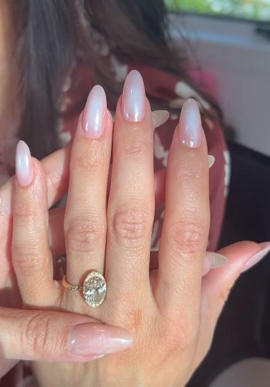 Aura Natural Nails, Glazed Aura Nails, Natural Aura Nails, Narnia Nails, Aura Nails French Tip, Pastel Aura Nails, Nude Aura Nails, White Aura Nails, Aura Chrome Nails