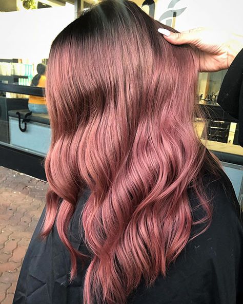 Brown Hair No Bleach, Rose Brown Hair, Bleach Hair Color, Bright Purple Hair, Dyed Hairstyles, Pink Balayage, Dark Hair Dye, Rose Pink Hair, How To Darken Hair