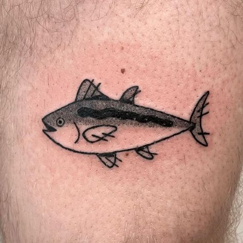 Fish Bag Tattoo, Tuna Fish Tattoo, Tuna Drawing, Tuna Tattoo, Permit Fish Tattoo, Tattoo Fish Japan, Ignorant Tattoos, Tattoo Toronto, Bluefin Tuna