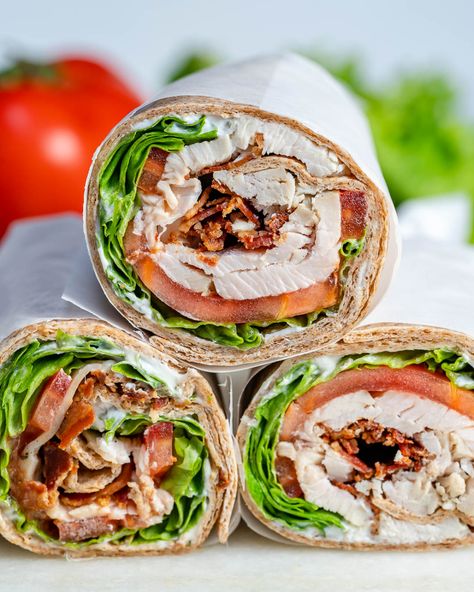 Leftover Tangy Turkey Ranch Club Wraps for Clean Eating! | Clean Food Crush Leftover Turkey Breast, Club Wrap, Turkey Wraps, Wheat Tortillas, Easy Peasy Recipes, Whole Wheat Tortillas, Home Meals, Homemade Ranch, Clean Food Crush