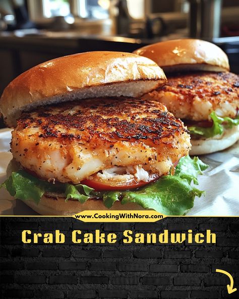 Crab Cake Sandwich Recipe Ingredients: For the crab cakes: 1 pound jumbo lump crab meat 1/2 cup bread crumbs 1/4 cup mayonnaise 1 egg, beaten 1 tablespoon Dijon mustard 1 teaspoon Old Bay seasoning 1/2 teaspoon salt 1/4 teaspoon black pepper 2 tablespoons butter 1 tablespoon olive oil For the sandwiches: 4 brioche buns 1/4 cup remoulade sauce 1/2 cup mixed greens 4 slices tomato Instructions: Make the crab cakes: In a large bowl, combine the crab meat, bread crumbs, mayonnaise, egg, Dijon mus... Cake Sandwich Recipe, Jumbo Lump Crab, Crab Cake Sandwich, Meat Bread, Lump Crab Meat, Cake Sandwich, Lump Crab, Remoulade Sauce, Crab Cake