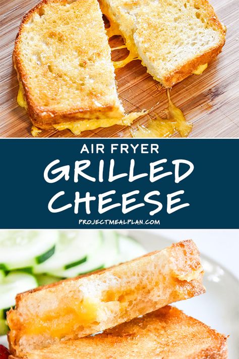 You won't believe how easy it is to make this classic sandwich in your air fryer! Same ingredients, new and improved method that's less time consuming than the stovetop. Here's how to make an Air Fryer Grilled Cheese Sandwich! #airfryer #grilledcheese #airfryerrecipes Air Fryer Grilled Cheese Sandwich, Air Fryer Grilled Cheese, Apple Chips Recipe, Grilled Cheese Recipe, Grill Cheese Sandwich Recipes, Classic Grilled Cheese, Classic Sandwich, Best Grilled Cheese, Air Fried Food