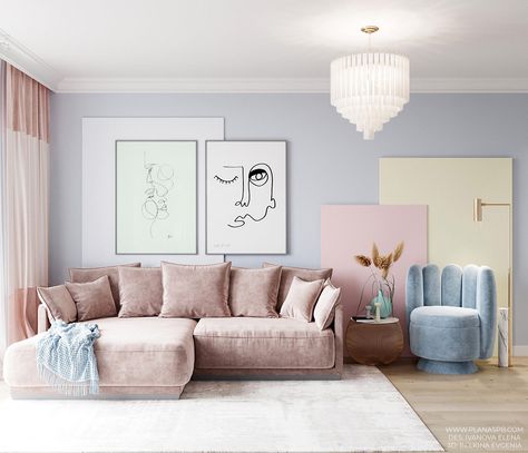 Pastel Coloured Interior With A Sweet Sense Of Fun Pastel Kids Room, Pastel Interior Design, Pastel Living Room, Kids Room Accessories, Pastel Interior, Pastel Home Decor, Interior Design Per La Casa, Pastel House, Pendant Lighting Dining Room