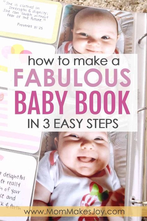 Not sure where to begin with your child's baby book? Here's an easy way to make a baby book in no time without the hassle of traditional scrapbooking | How to make a fabulous baby book in three easy steps | photo album Diy Baby Album Ideas, Baby Photo Album Ideas, Baby Scrapbook Ideas Layout, Scrapbook Baby Book Ideas, Baby Picture Book, Make A Photo Book, Traditional Scrapbooking, First Baby Pictures