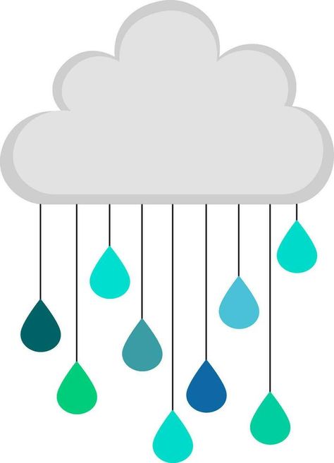 Cloud with colorful rain drops. Clouds With Rain, Vector Infographic, Infographic Template, Glass Fusion, Infographic Templates, Rain Drops, Vector Free, Clip Art, Glass