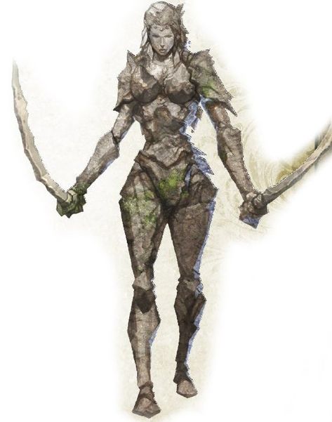 Female Earth Elemental, Stone Genasi, Earth Elemental Female, Earth Golem, Stone Golem, Earth Genasi, Fantasy Races, Dungeons And Dragons Characters, Dungeons And Dragons Homebrew