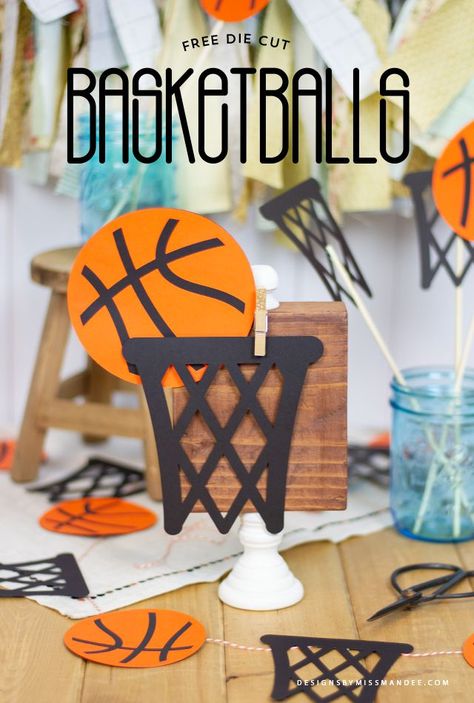 Basketball Senior Poster Ideas, Basketball Svg Free, Basketball Birthday Party Decorations, Basketball Locker Decorations, March Madness Party, Basketball Banquet, Basketball Crafts, Basketball Party Decorations, March Madness Parties