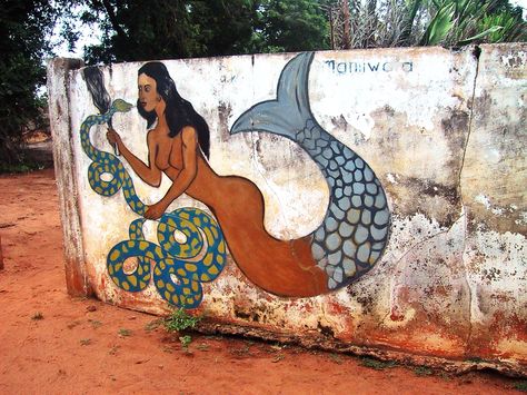 Mami Wata, African Spirituality, Black Mermaid, Afrocentric Art, Vintage Mermaid, Sea Witch, Arte Inspo, Art Style Inspiration, Mermaid Art