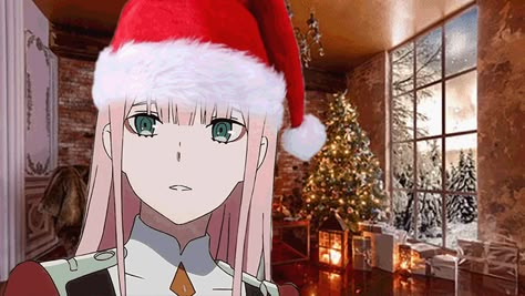 Anime Christmas Banner Gif, Anime Christmas Banner, Zero Two Christmas, Anime Christmas Gif, Gif Natal, Discord Gif Avatar, New Year Anime, Anime Zero, Gifs Anime