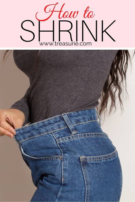 How To Shrink Jeans Permanently, Shrink Clothes, Shrink Jeans, How To Shrink Clothes, Shrunken Sweater, Stain On Clothes, Small Clothes, Large Clothes, Raw Denim