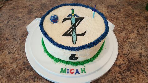 Zelda birthday cake, breath of the wild cake, zelda party, zelda cake Easy Zelda Cake, Zelda Breath Of The Wild Cake, Breath Of The Wild Cake, Zelda Cake Ideas, Zelda Cake, Cream Cheese Recipes Dessert, Drake's Birthday, Zelda Party, Baking Recipes Healthy