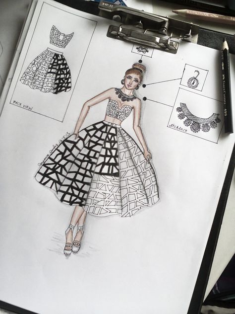 Skirt And Top Drawing, Cage Outfit, Themed Illustrations, Fashion Notes, Fashion Drawing Tutorial, Dress Design Drawing, Fashion Designing, Fashion Illustration Dresses, Crop Top Skirt