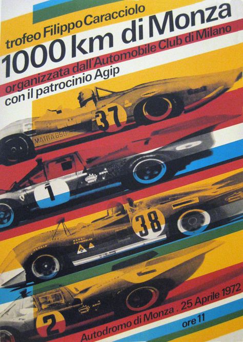 max huber x monza poster Auto Racing Posters, Max Huber, Vintage Racing Poster, Transportation Poster, Swiss Style, Racing Posters, Retro Posters, Poster Ads, Auto Racing