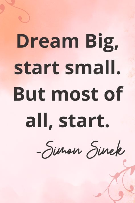 Dream Big, start small. But most of all, start. -Simon Sinek. For most of us, starting is half the battle. Get more inspiring quotes from Get Seen Management's small business quotes board. Vision Board Pictures Small Business, New Business Quotes Starting A, Dream Business Quotes, Starting New Business Quotes, Start Your Business Quotes, Motivational Quotes For Small Business Owners, Start Business Quotes, Start A Business Quotes, Start With Why Simon Sinek Quotes