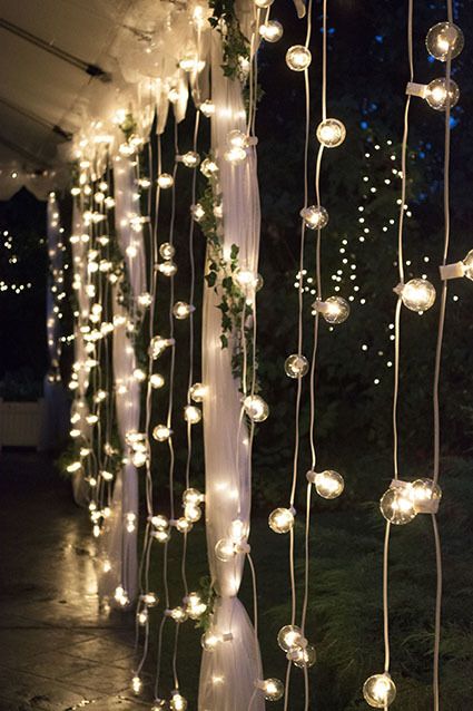 Low Cost Wedding, String Lights Wedding, Globe String Lights, Unique Wedding Decor, Festoon Lighting, Wedding Event Planning, Wedding Reception Decorations, Wedding Lights, Wedding Planners