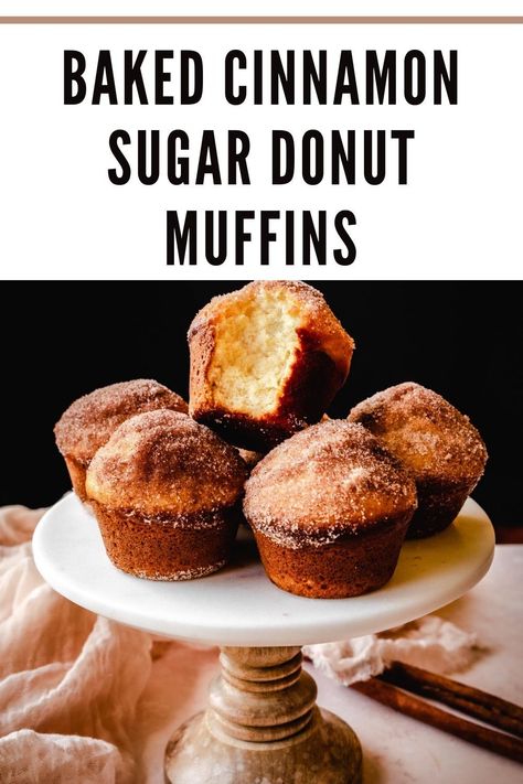 Cinnamon Sugar Donut Muffins have the ease of a muffin with the indulgent taste of a donut. Dipped in melted butter and coated with cinnamon sugar and oh-so-good!| kickassbaker.com #cinnamonsugar #donuts #muffins #bakerystyle #donutholes #bakeddonut #minidonut #foodphotography #foodstyling Cinnamon Muffins Easy, Cinnamon Sugar Desserts, Muffin Recipes Cinnamon, Cinnamon Sugar Muffins, Sweet Muffins, Making Donuts, Beef Recipes For Dinner Easy, Cinnamon Donuts, Dinner Recipes With Ground Beef