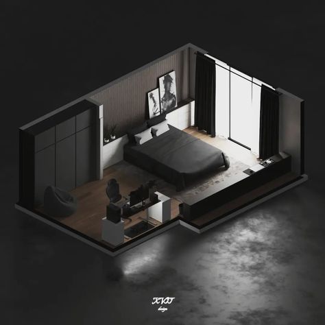 Shifting Bedroom Ideas, 3d Bedroom Design, Girly Room Ideas, Interior Architecture Presentation, Small Room Setup, Cozy Car, Place Aesthetic, Interior Design Portfolio Layout, Mens Bedroom Decor